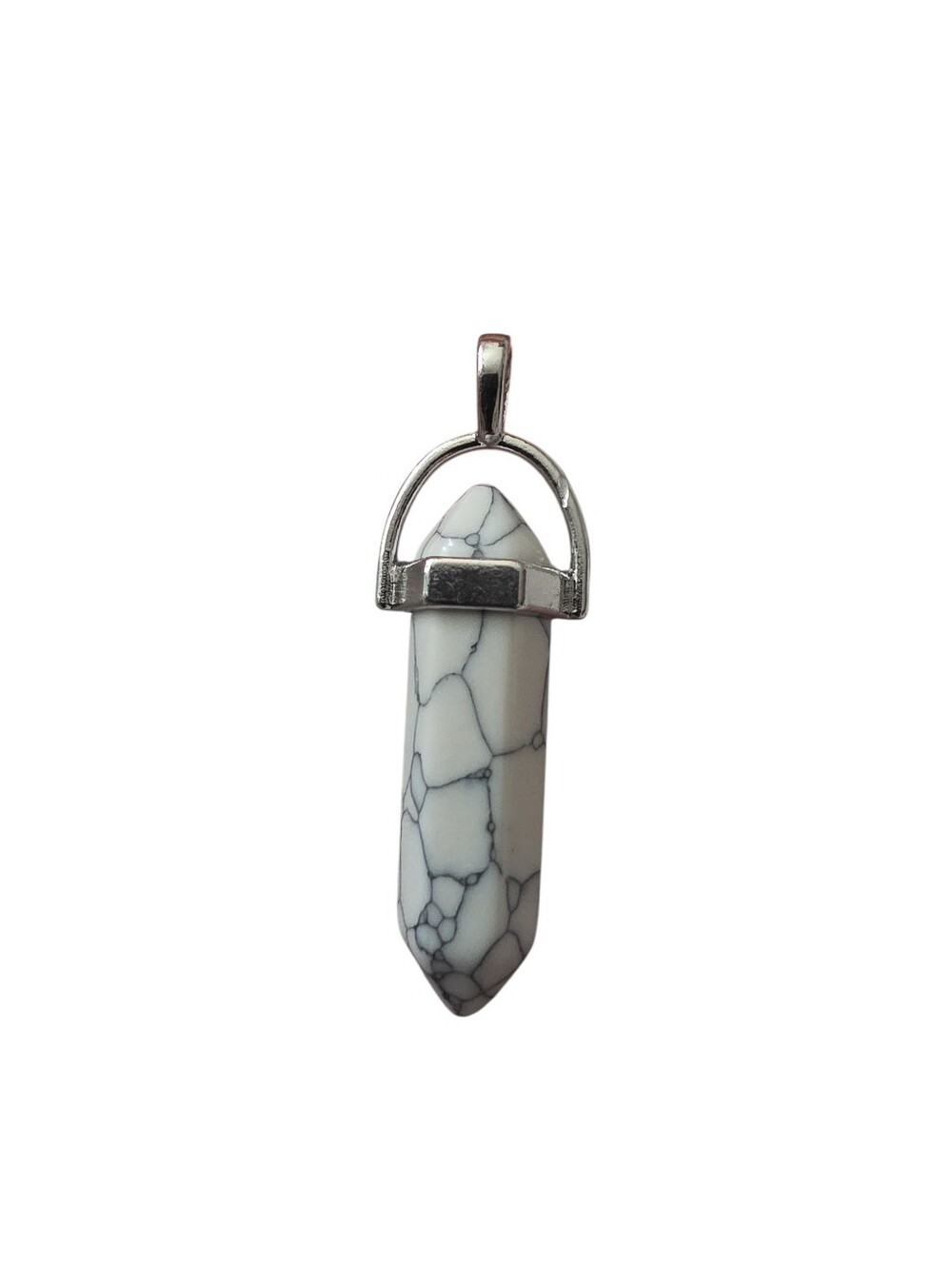 White Howlite Point Pendant - Picture 2 of 2
